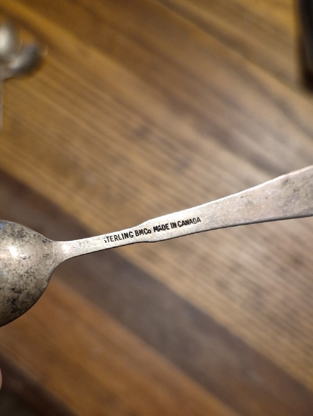 Canada Souvenir Sterling Enamel Handle Spoon with Maple Leaf Design - Picture 2 of 5